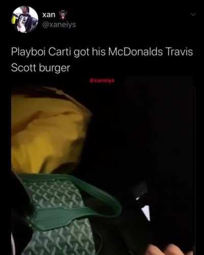 Carti got the Travis Scott burger💀