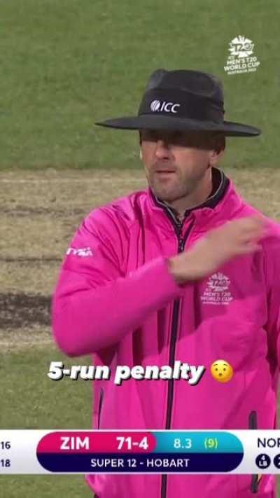 5 run penalty for south Africa.