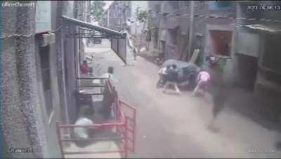 How far did it fall from, you can legit see a shadow for 2 seconds.