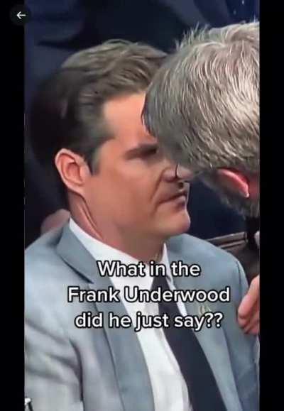 Who is this guy? Right after this whisper in his ear, Gaetz changed his vote. 🧐