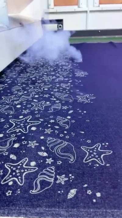 Laser etching on denim