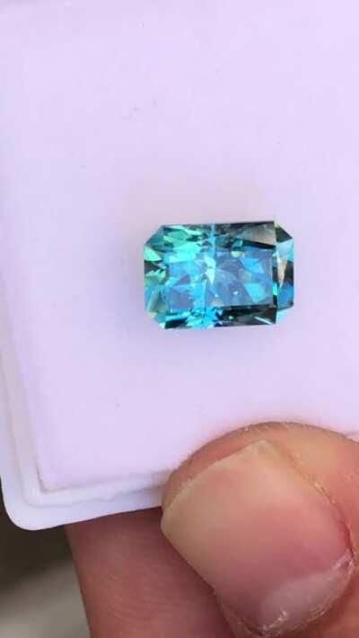 Cambodian blue zircon 6.2 ct just finished.