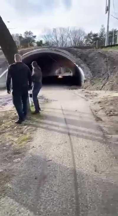 Fireworks in a tunnel create a shockwave