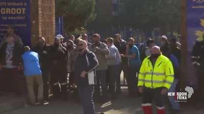 Parents fight at Witbank Technical High School in South Africa. 14 June 2021.