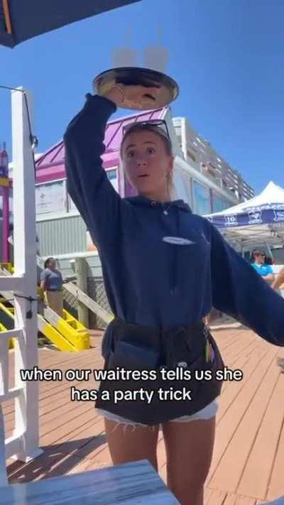 To show off her party trick