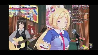 Fly me to the moon ft. Aki Rosenthal with guest guitarist Ashino... 250K Subs Celebration 🍎 Congrats Aki