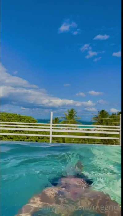 Big balls swimming pool wet.