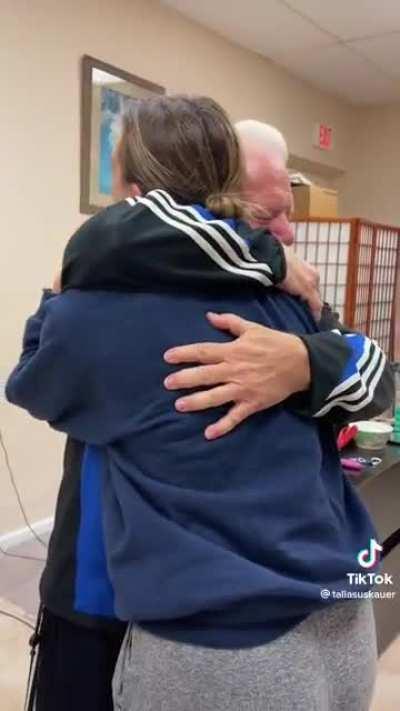 Telling her childhood vocal coach that she made it to Broadway.