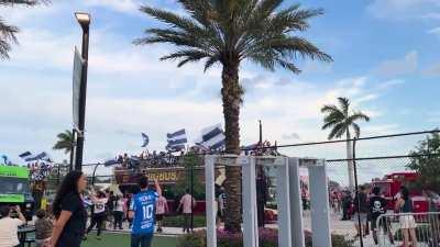 Monterrey fans from Dallas arriving at Chase  stadium- no Messi and this…. Game over  