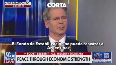 El secretario del tesoro de los EEUU, Scott Bessent, afirma que el peso va a subir: 