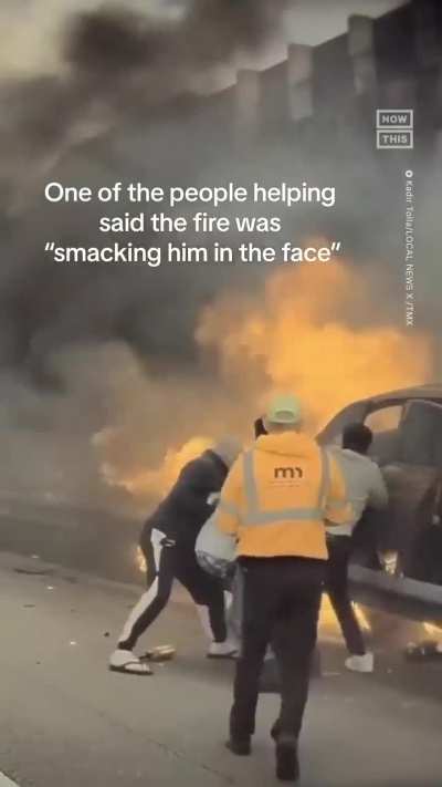 Good Samaritans Make Daring Rescue, Saving Man From Burning Car.