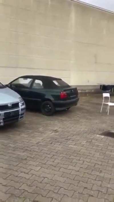 Put powerful firework in trunk and close trunk for prize