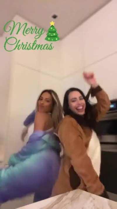 Bouncing in her costume