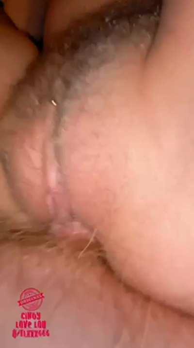 Warm creampie in my hairy pussy