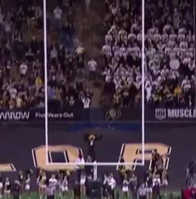 60 yard field Goal straight to the dome to tie it up. Oregon State vs. CU Boulder.