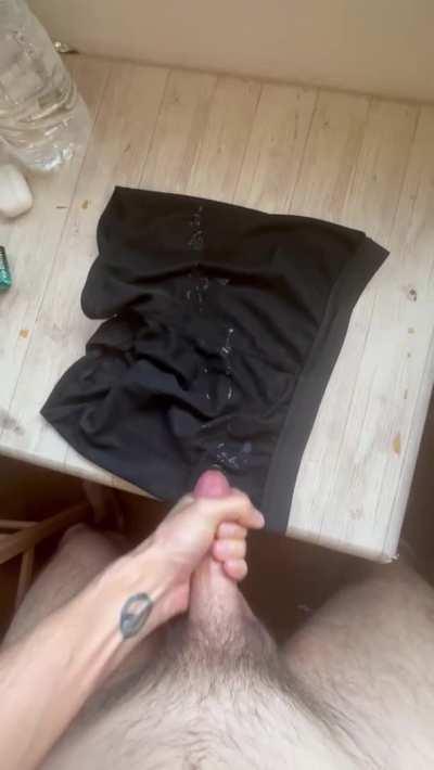 I don’t think there’s a better feeling than squeezing my throbbing cock until I spurt out a thick load allover a new pair of undies. Made a goal to blast 20 loads on these in one week. Think I can do it? Peep my Redgifs to hear me moan as I cum. (28)