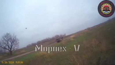 GoPro footage of Marines from 40th Brigade of the Pacific Fleet attacked by Ukrainian FPV drone