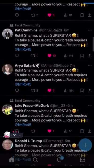 Glitch in the Matrix, suddenly all Indian fans started tweeting the same thing. 