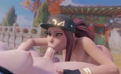 Deepthroating her huge load (Pensubz)