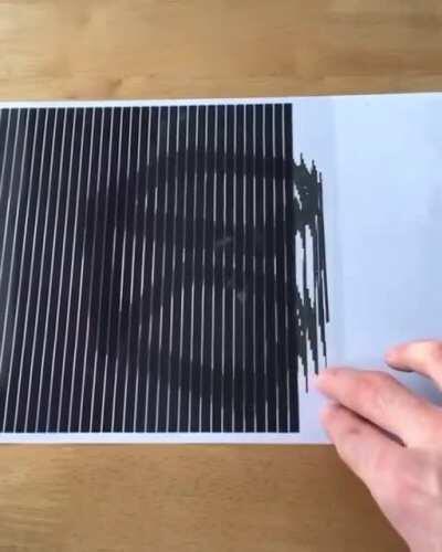 Hand drawn MOVING optical illusion