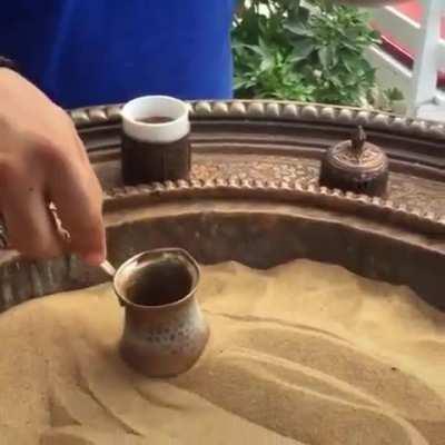 Turkish coffee on Hot sand.
