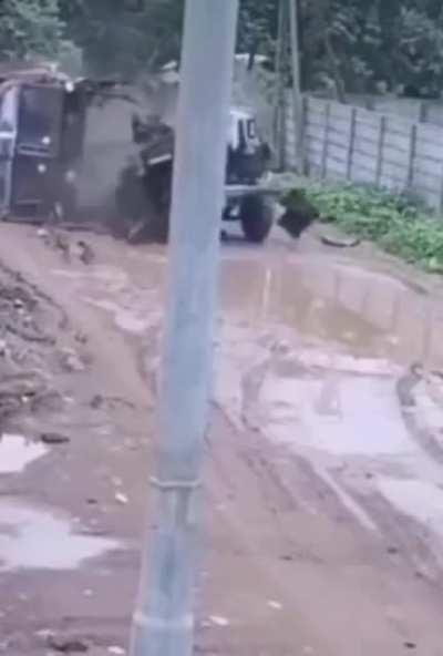 The truck keeps going.