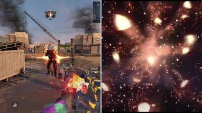 I love the gun and how it works, the design and animation but I wish effect 1-2 could have more similarities as you guys posted on the kill effects. Specially 1 as all it is a Huge meteor falling on him. and 2nd is just simple explosion with huge meteors.
