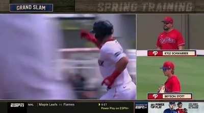 [Highlight] Christian Arroyo demolishes a baseball for a grand slam to give the Red Sox a 6-0 over the Phillies in the 3rd