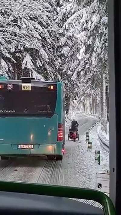 MC on a Czech mountain road