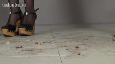 Girls crushing worm while dancing