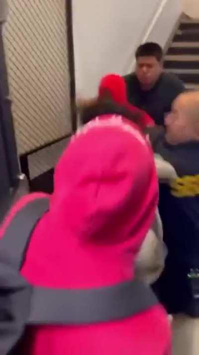 Ion know back story but looks like the kid with the champion was talkin shit