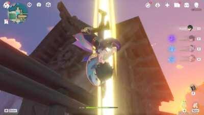 Just another day in Liyue , Xiao doin the Spinerooni