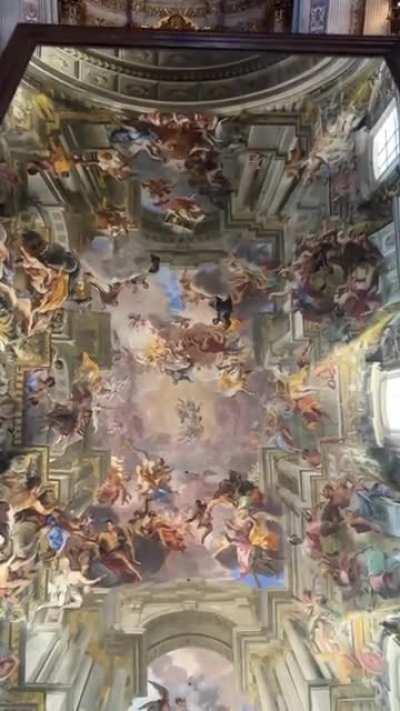 Andrea Pozzo gave the ceiling an illusion of height using anamorphic techniques.