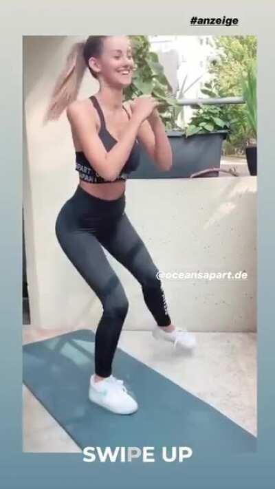 Nicola looking cute exercising