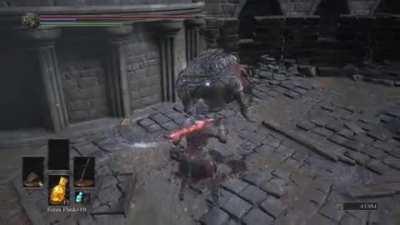 Fun fact : You can parry the one handed attacks of Harald Legion Knights for a riposte if you feel brave enough.