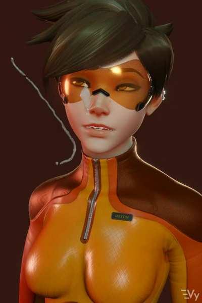 Tracer gets a faceful of mayo (Vulpeculy)