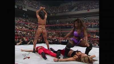 Jacqueline and the Kat dancing over a down Terri and Ivory