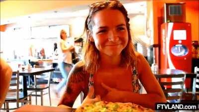 Boobs And Pizza A Great Combo