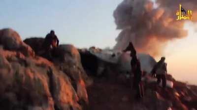 Video released by Jabhat al-Nuṣrah titled The Raid Of Jabal al-Arba'īn (Idlib). Multiple SVBIED attack on Syrian Army positions [Syria] (July, 2014)