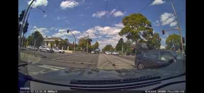 Motorcyclist goes flying