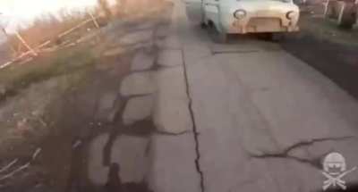 Ukrainian FPV drone missed a Russian military ambulance probaly due to EW | Pokrovsk, March 2025 |