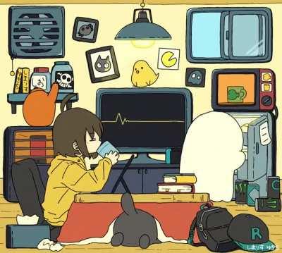 “1 Room Life” by @yukichi_nya___ (twitter)