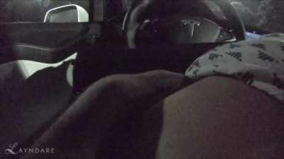Was riding my hubby at a Tesla Supercharger and this guy pulls up right as I was getting creampied 😅 [OC] [GIF]