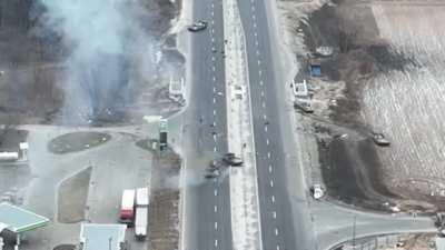 Russian column gets ambushed from point blank range near Kyiv