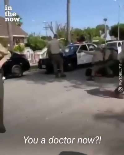 Man getting arrested by twenty police officers for having some weed