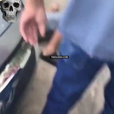 racist stepfather gets knocked the f**k out!