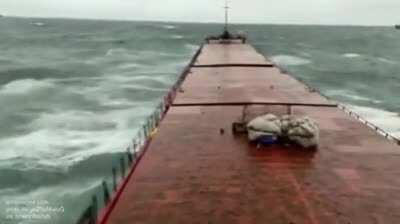 When a cargo ship snaps in half