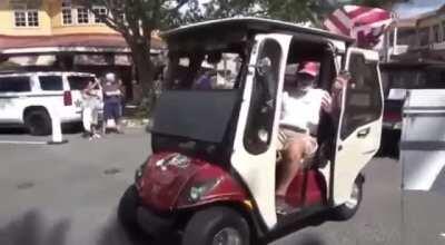 Pro vs Anti-Trump Seniors protest at The Villages in Florida