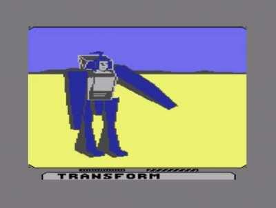 Blurr transforming in the Commodore 64 game 