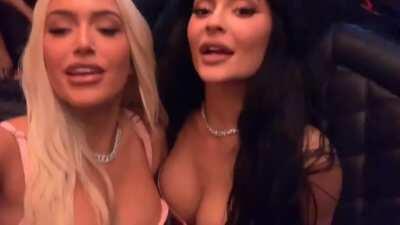 pink dress kylie and stassie 💖